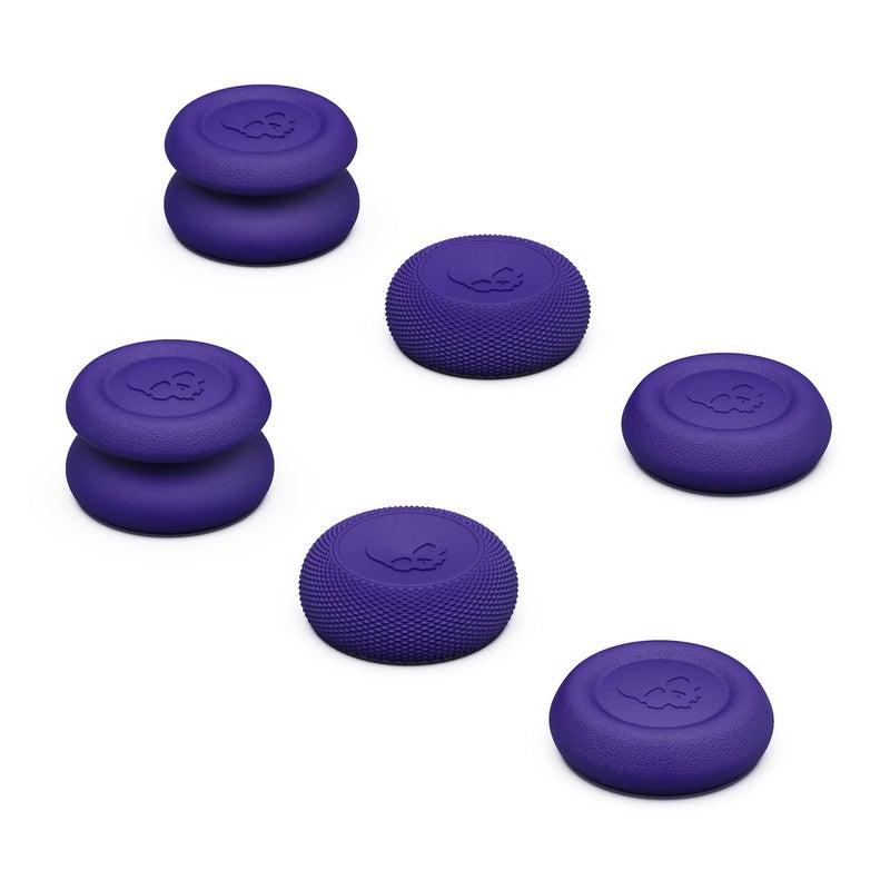 Skull & Co. Skin, CQC and FPS Thumb Grip Set Joystick Cap Analog Stick Cap for Nintendo Switch Pro Controller & PS4 / Slim/Pro Controller- Galactic Purple, 3Pairs(6pcs) - Image 1